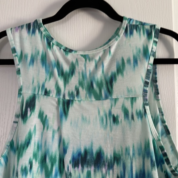Tekgear DryTek green and blue tie dyed tank top scoop-neck sleeveless XXL - Picture 6 of 8